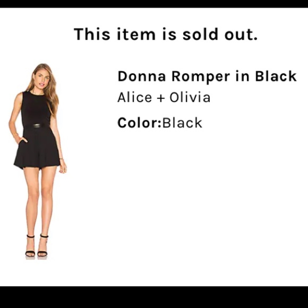 Black Revolve Alice and Olivia Donna Romper